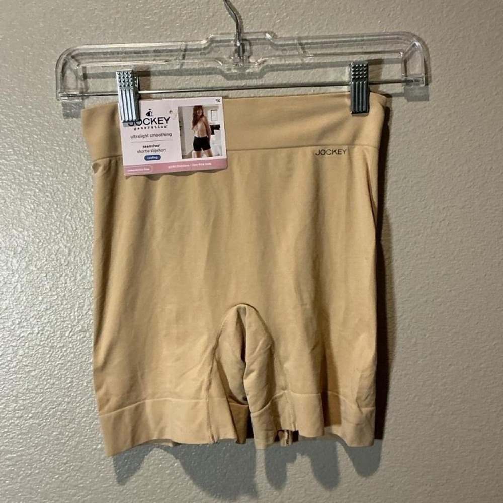 Jockey seamless nylon and spandex shorts in tan, size L